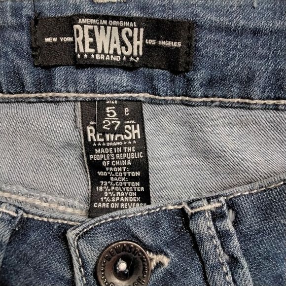 Rewash NEW Shorts Junior's Highrise Distressed Jean Sz 5/27 Western Country - Picture 5 of 8